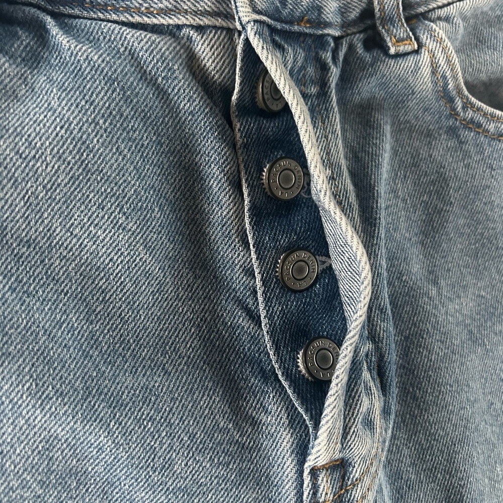 PacSun High Rise Straight Leg Jeans Raw Hem Button Fly Light Wash Size 27 - Picture 5 of 12